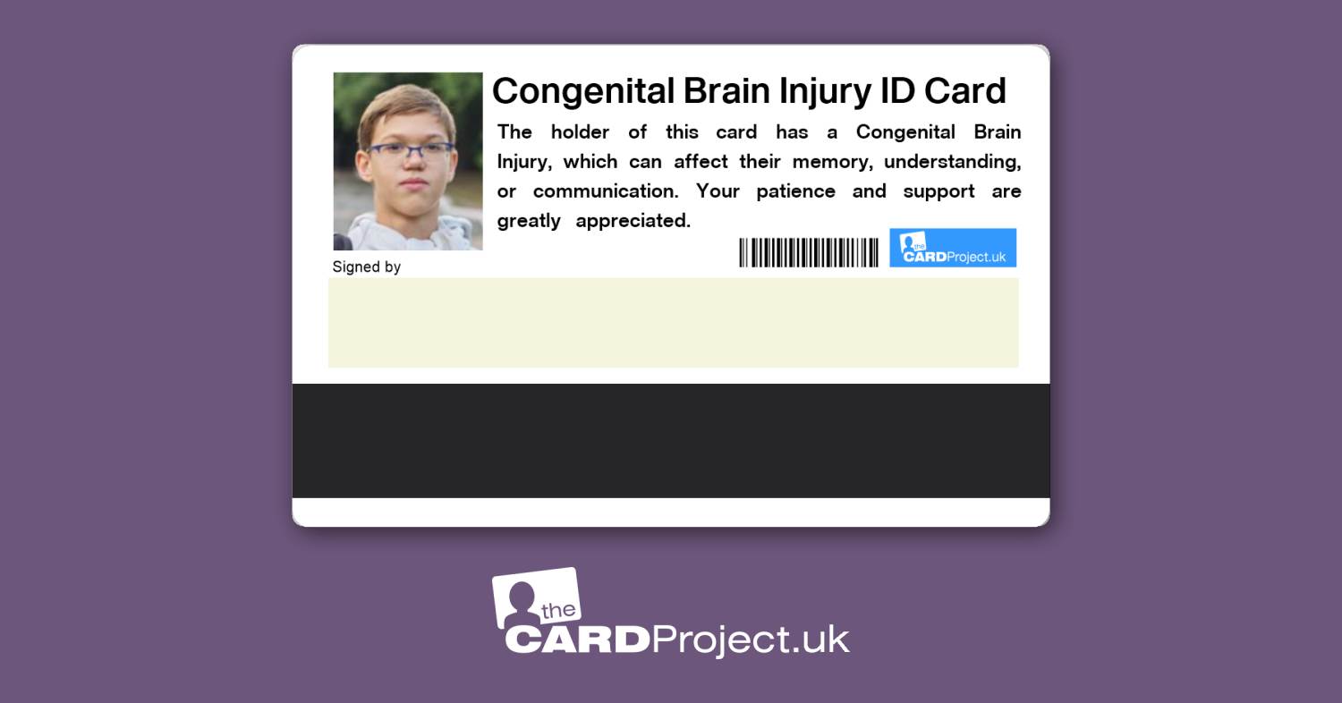 Congenital Brain Injury ID Card (REAR)